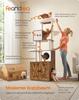 Feandrea Cat Scratching Post with Litter Box 185 cm High Cat Scratching Post Scratching Post Platform Washable Cushion Vintage Brown