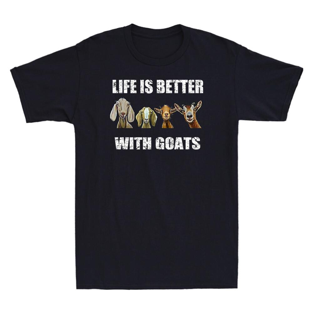 Better With Goats Goat Shirt Funny Goat Lover Gift Vintage Unisexs Black Tshirt