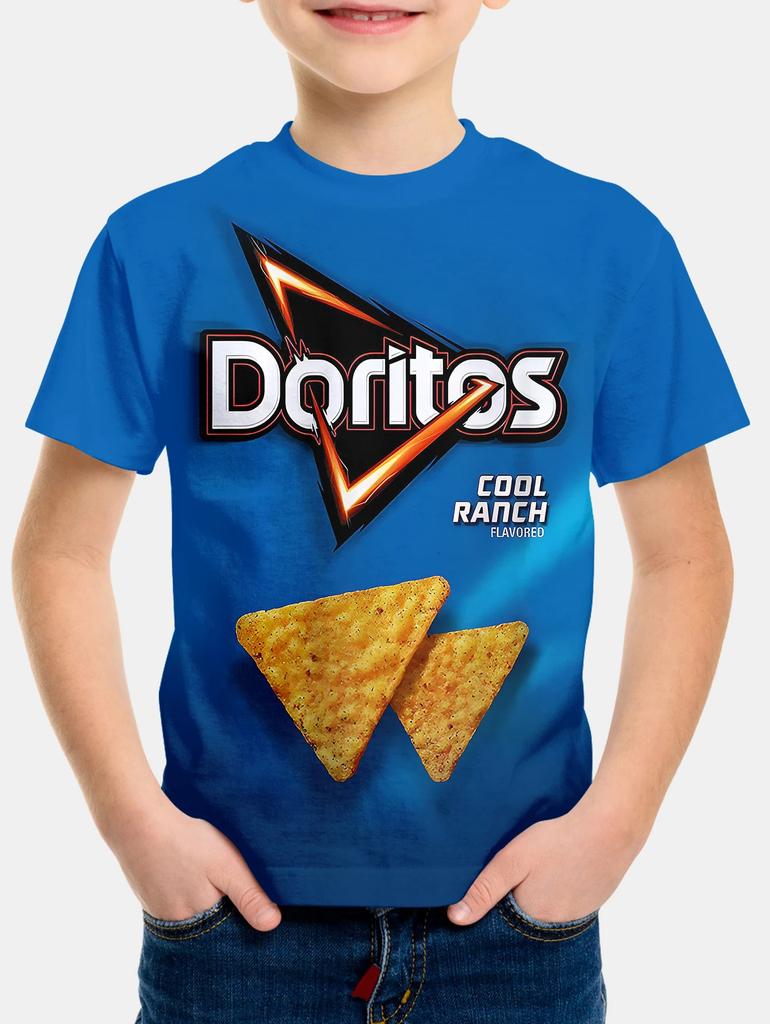 Divertente Creativo Patatine Stampa 3D Takis Personalizzato Moda Bambini Maglietta Girocollo Manica Corta Ragazzi Ragazze Bambini Top Casual