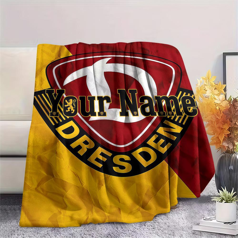 1 Stück Dynamo Dresden Benutzerdefinierter Name Gemustert Flanell Decke Geeignet Für Alle Jahreszeiten Für Heimdekoration Wärme Und Komfort Geschenke Feiertagsgeschenk