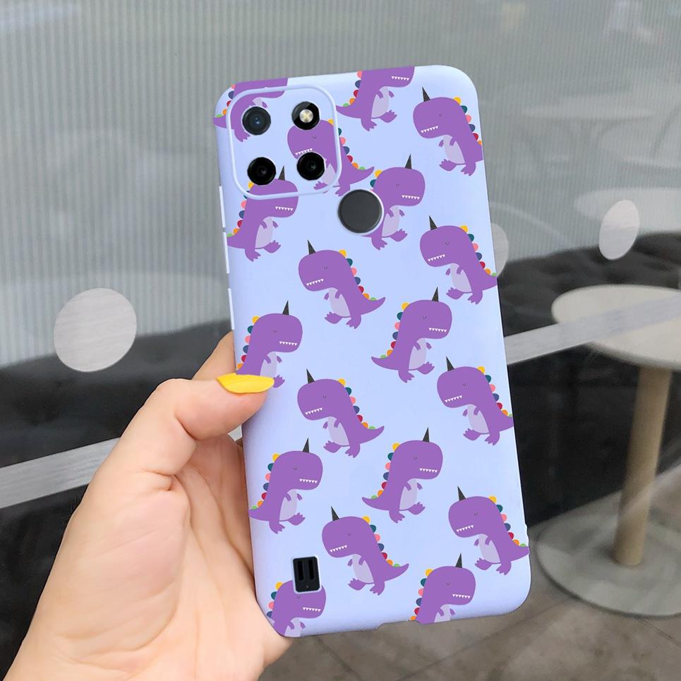 Dragon Cool Black Cases For Realme C25s C25Y Case Cartoon Animals Soft Silicone Matte Bumper On Realme C25Y C 25 Y S Candy Color