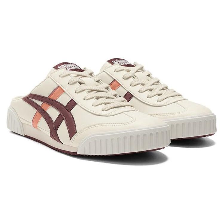 Onitsuka Tiger Machuation Sabot Non-Slip Wear-Resistant Low-Top Skate Shoes Women sneaker Beige Red 1183C012-103