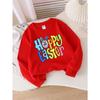 Kids Crewneck Sweatshirt, Colorful Happy Easter Bunny Face Print, Soft Cozy Pullover
