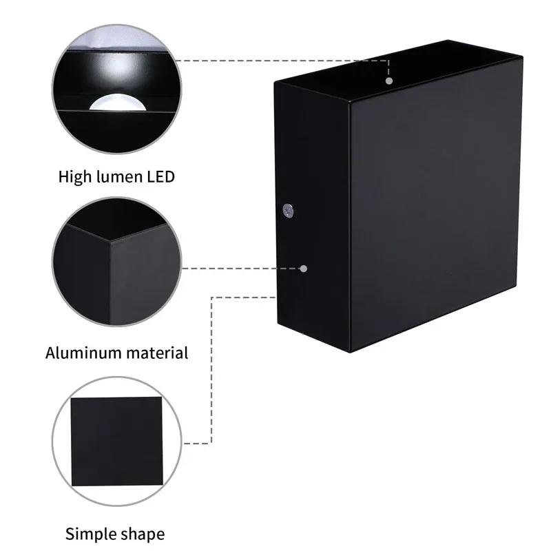 Indoor LED Wall Lamp Aluminium Cube Style Wall Light For Bedroom Living Room Hallway Stair Home Decor Corridor Aside Lighting