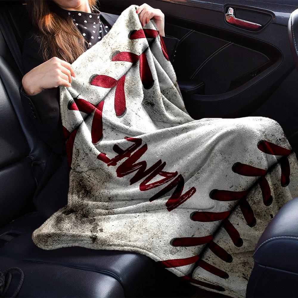 Custom Name Baseball Theme Printed Blanket - Perfect for Couch, Bed, Travel & Outdoor Use | Machine Washable, Cozy & Durable.