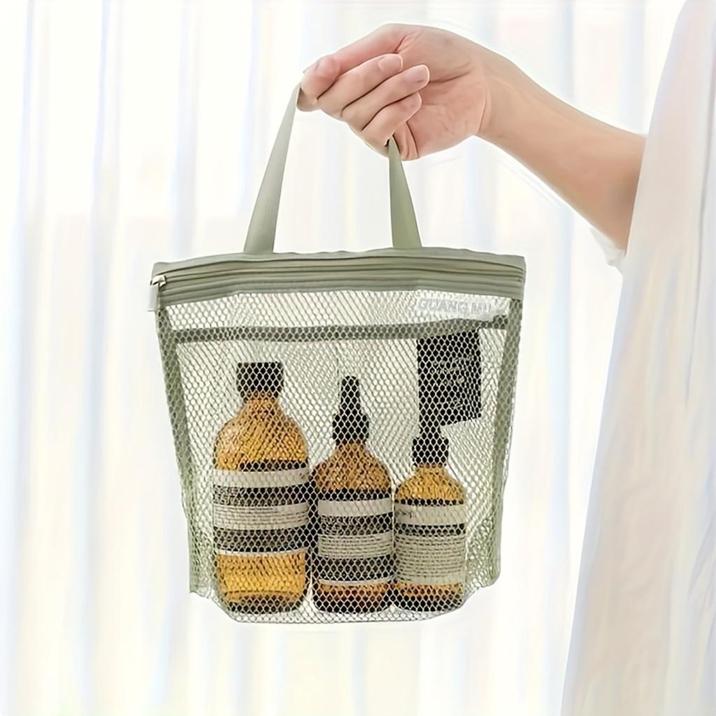 Portable makeup bag Mesh waterproof bath bag Gym bag Sundry storage bag Travel toiletry bag