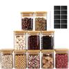 9oz Glass Jars with Airtight Bamboo Lids - Clear Glass Pantry Storage Containers Small Square Canister Set for Kitchen Spices