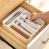 4/5 Compartment Cutlery Tray Rectangle Kitchen Drawer Organizer for Spoon Fork Separation Easy-Clean Home Storage Box Decorative