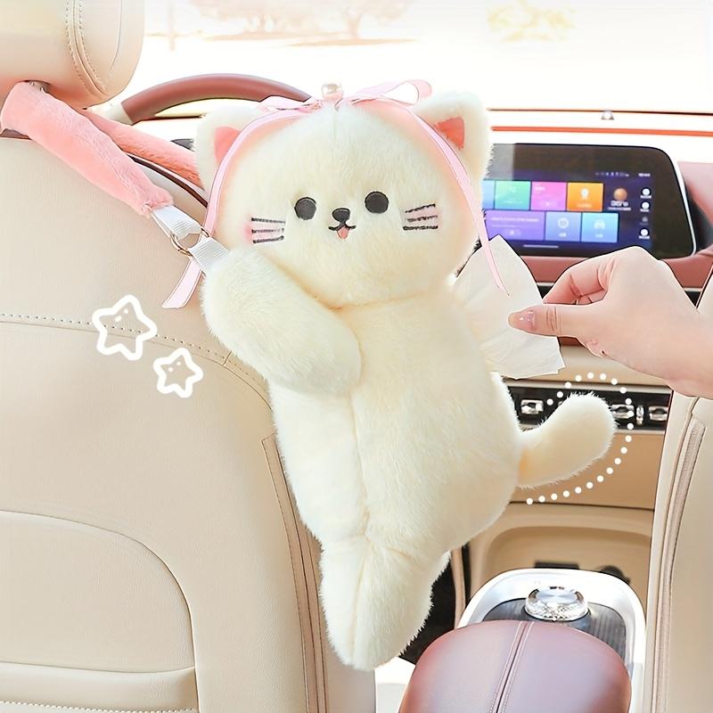 1pc Cute Car Tissue Holder & Hanging Storage Bag - Fit for Most Vehicles, Space-Saving Organizer for Tissues, Napkins, Snacks