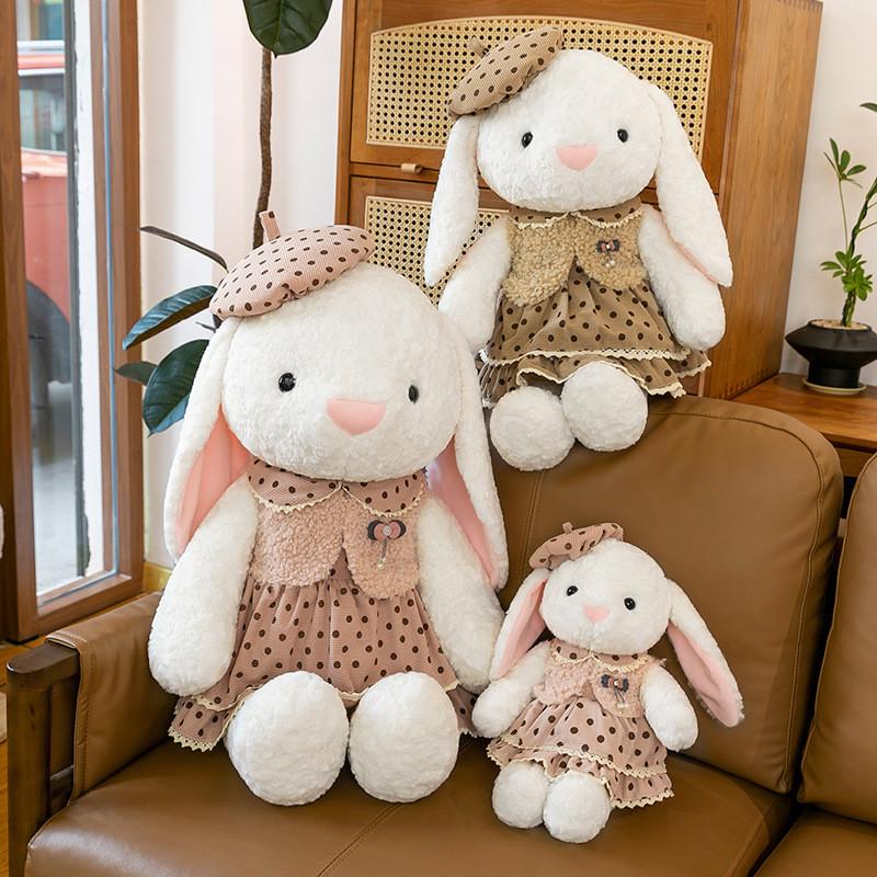 Dressed Dress Cartoon Rabbit Plush Toy Cute Can Soothe Child Girl Gift Birthday