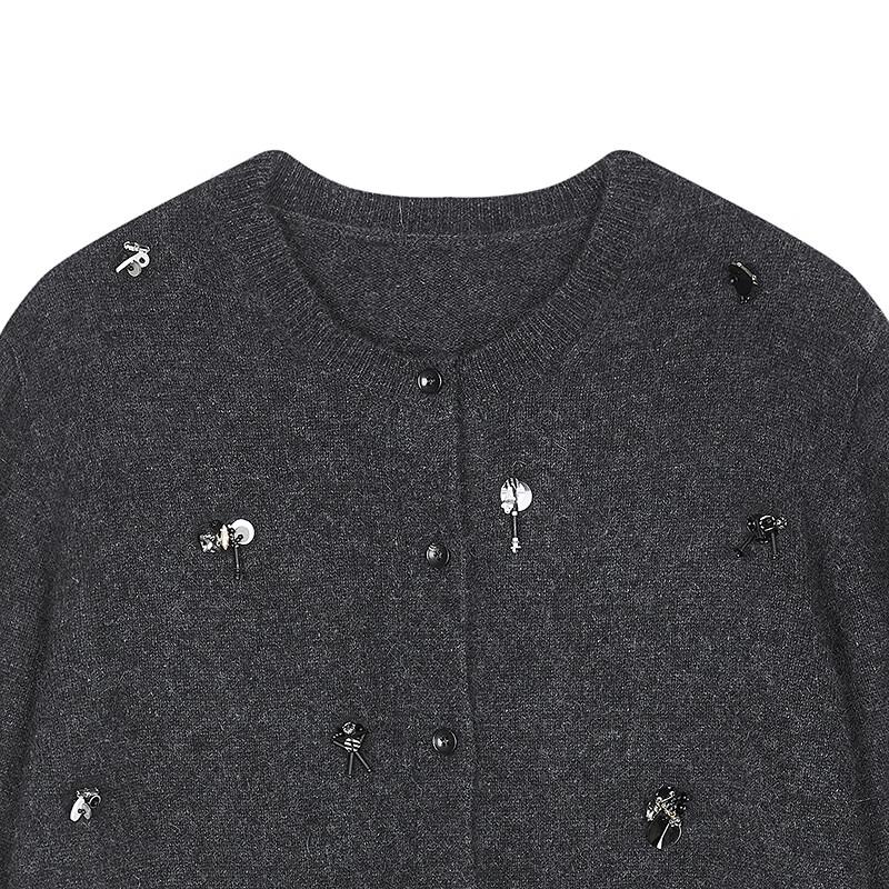 JNBY 2025 Autumn Round Neck Wool Blend Knit Sweater