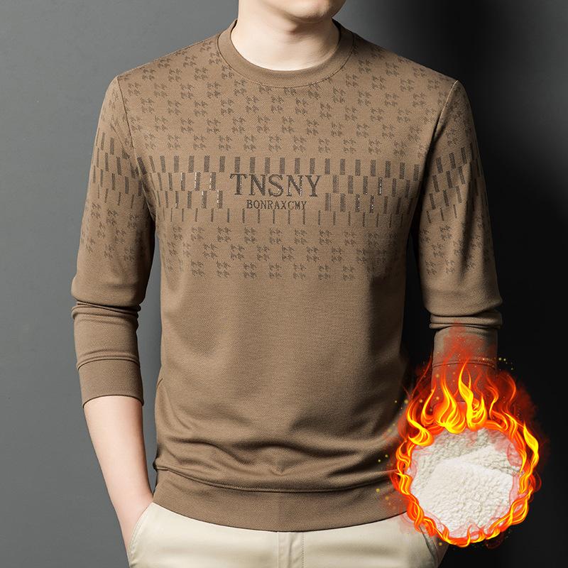 Crew Neck Printed Middle-Aged & Young Long Sleeve T-Shirt Hoodie M
