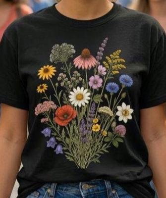 Wildflower Bouquet Shirt, Cottagecore Floral Tee, Vintage Botanical Shirt, Retro Flower Graphic Tee, Meadow Flowers Shirt, Nature Lover Gift