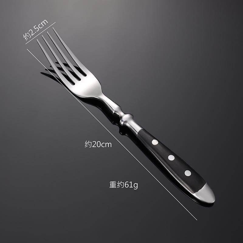 Western Stainless Steel Cutlery Set Wooden Handle Dining Knife Fork Tea Spoon Tableware Set Kitchen Dinnerware