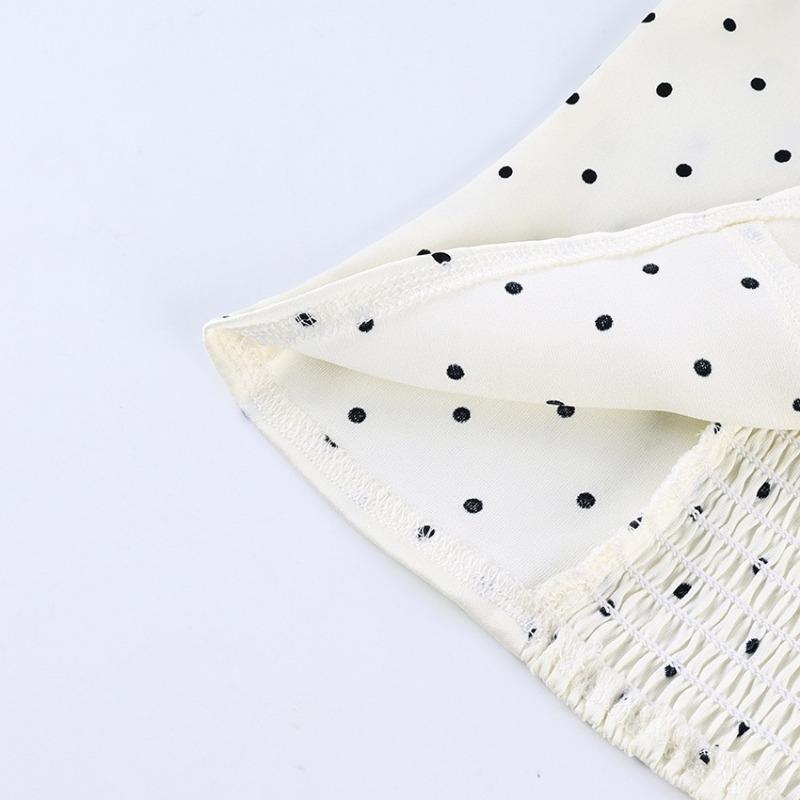 Women Fashion Commuter Polka Dot Slim Spaghetti Strap Camisole Tank Top