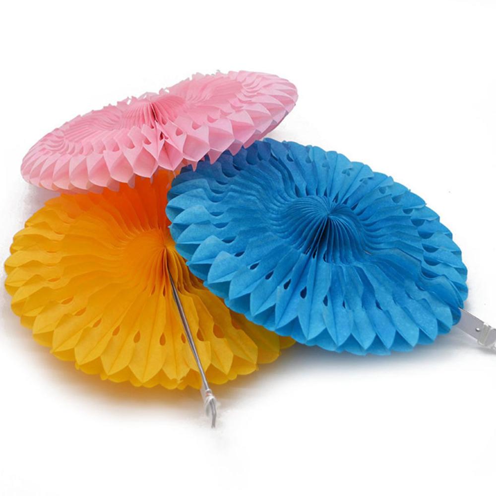Booth Festival Party Round Birthday Honeycomb Pinwheels Flower Paper Cut-Out Tissue Paper Fans