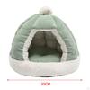 Cat Bed Dog with Removable Washable Cushion Kennel Decorative Slip Villa Shelter for