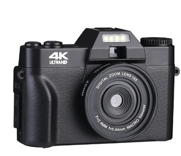 4K 48MP Digital Camera with Flip Screen & Wide-Angle Mirrorless LED