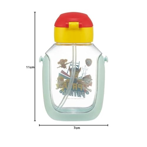 Skater Water Bottle with Straw 530ml Paw Patrol 23 Straw Water Bottle One Push for Children PDSH6DX-A