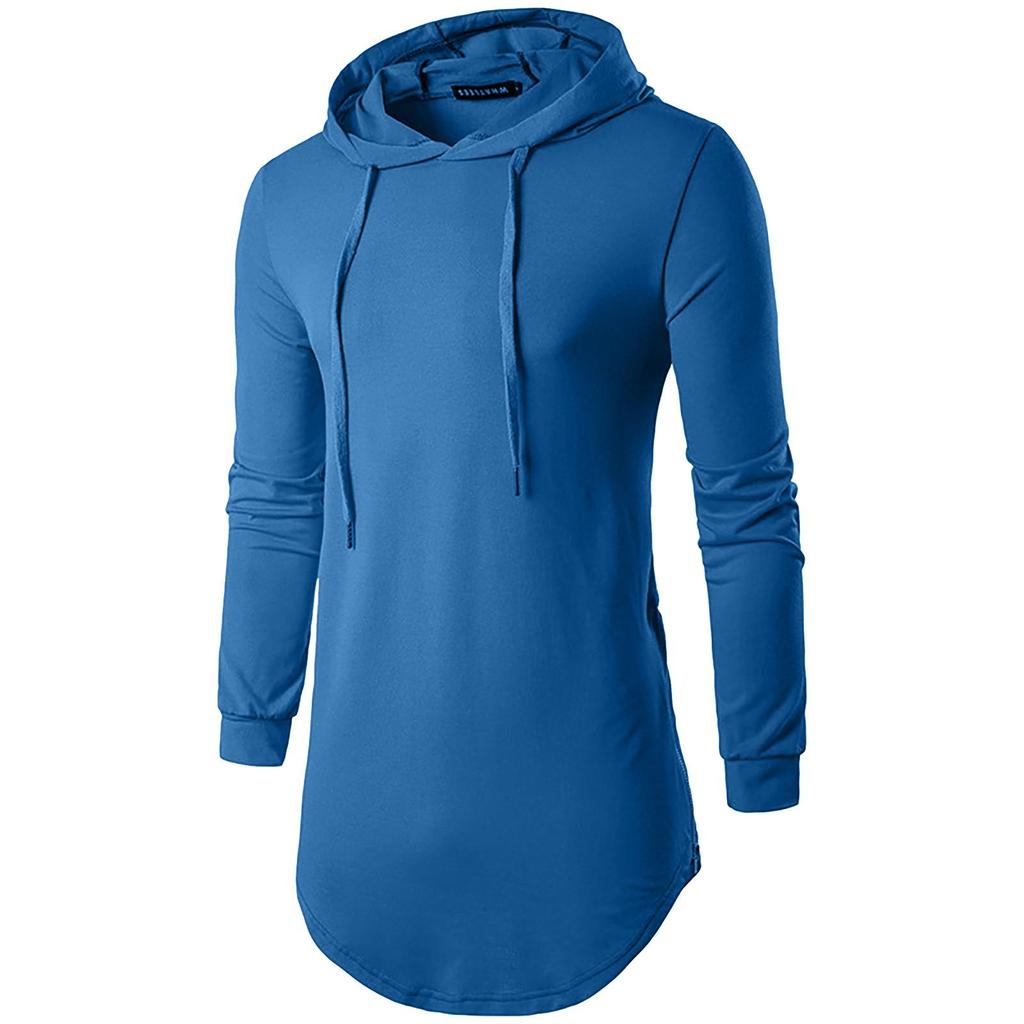 Men's Hip Hop Long Sleeved Color Hooded Personalized Street Sweater Bottomed Shirt
