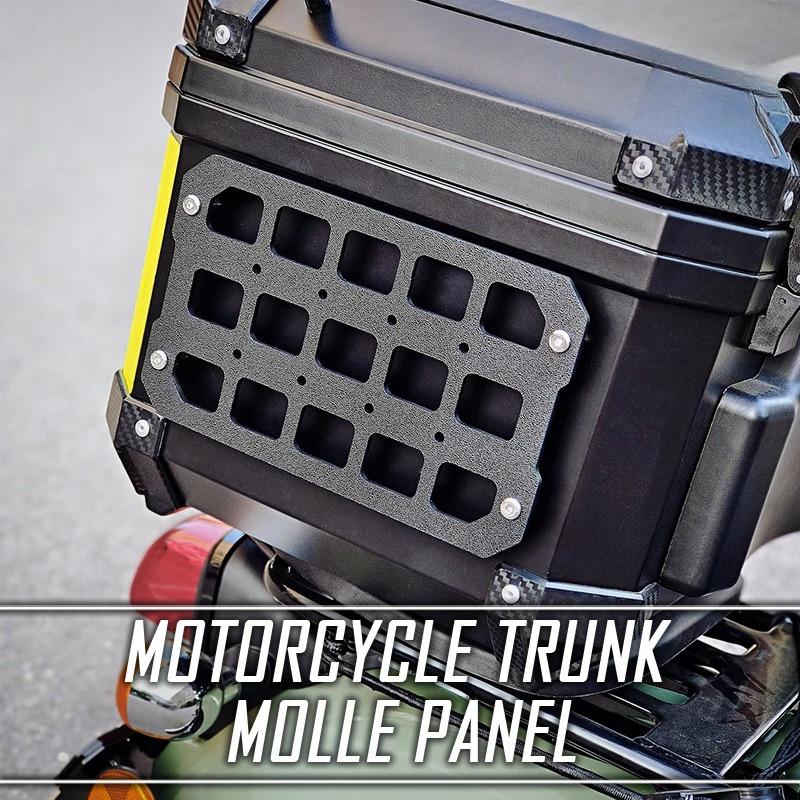 Large-Capacity Tactical Motorcycle Rear Box with Molle-Compatible Mounting Panel