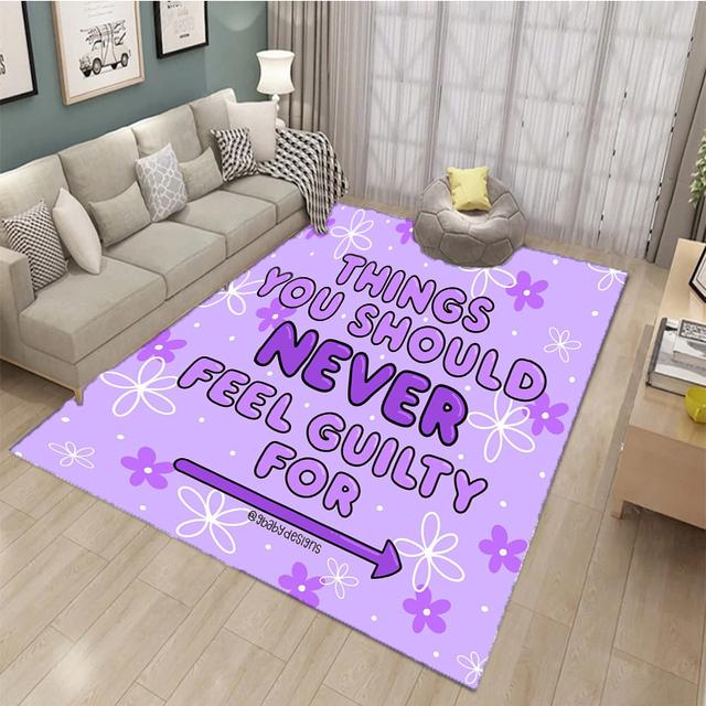 New Arrival Hipster Letter Crystal Velvet Carpet Aesthetic Pink Kawaii Polyester Anti -Slip Mat Girls Bedroom Bohemian Carpet