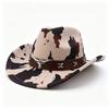 Ethnic Style Cow Pattern Top Hat Men's and Women's Party Top Hat Western Cowboy Hat Autumn Outdoor Shading