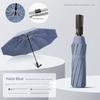 Large Thickened Windproof Reinforced Umbrella for Heavy Rain with Logo, Foldable Dual-Use Black Coating for Sun Protection and Uv Protection