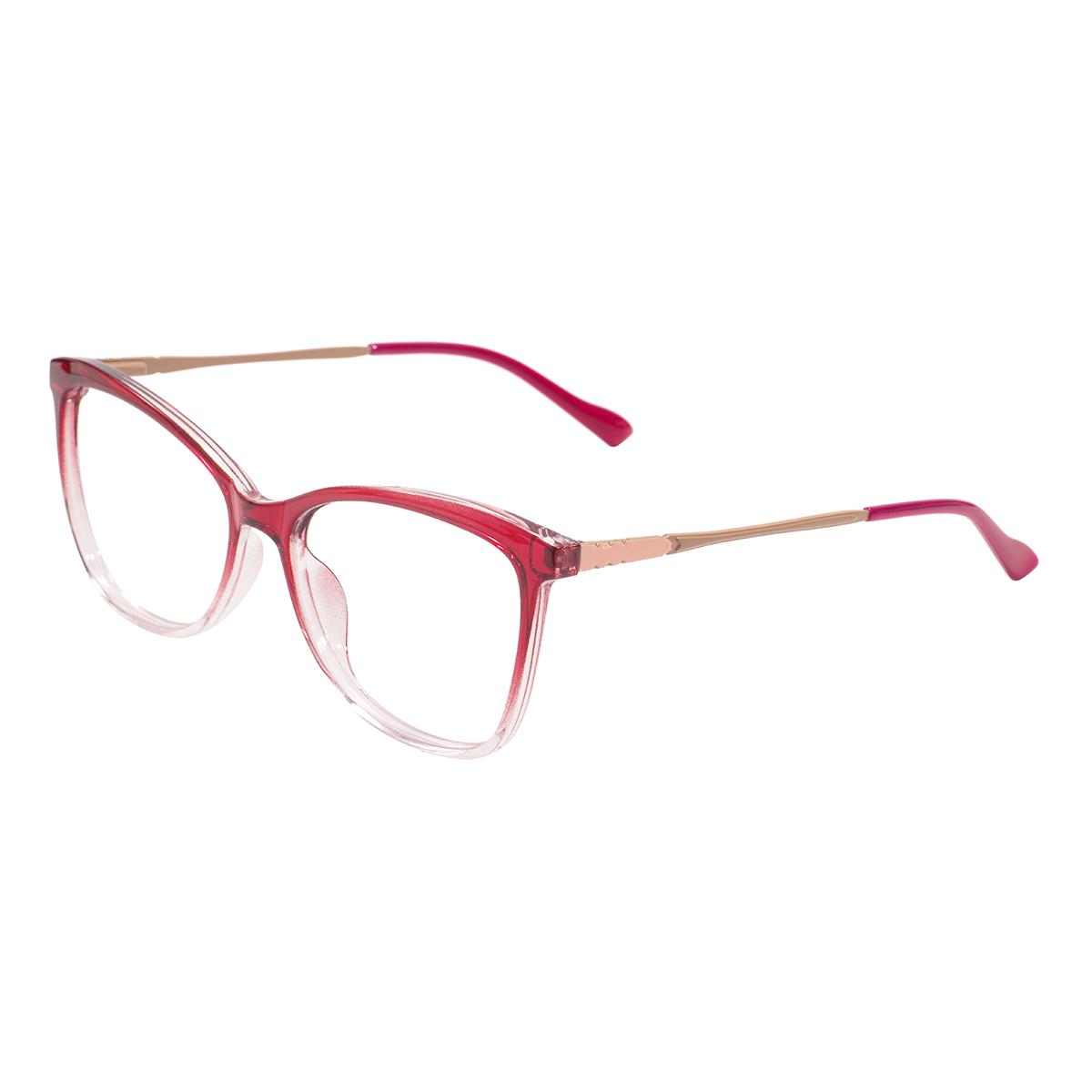 

TR90 Colorful Cat Eye Glasses Frame Transparent Square Plastic Medium Size Spectacle With Spring Hinge For Prescription Lenses красный