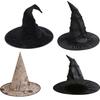Black Ruffled Lace Velour Witch Hat with Harry Map Design