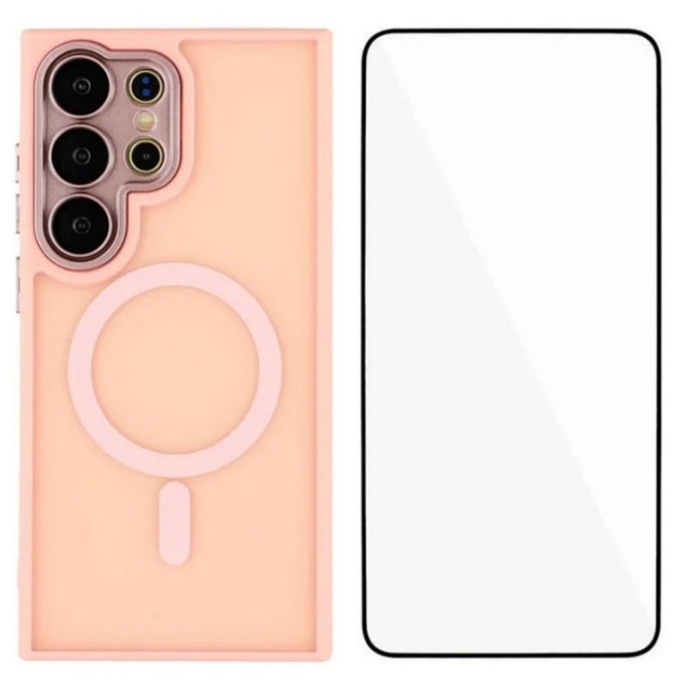 WANLONFENG QB Series For Samsung Galaxy S25 Ultra Case Compatible with MagSafe PC TPU Phone Cover with Screen Film