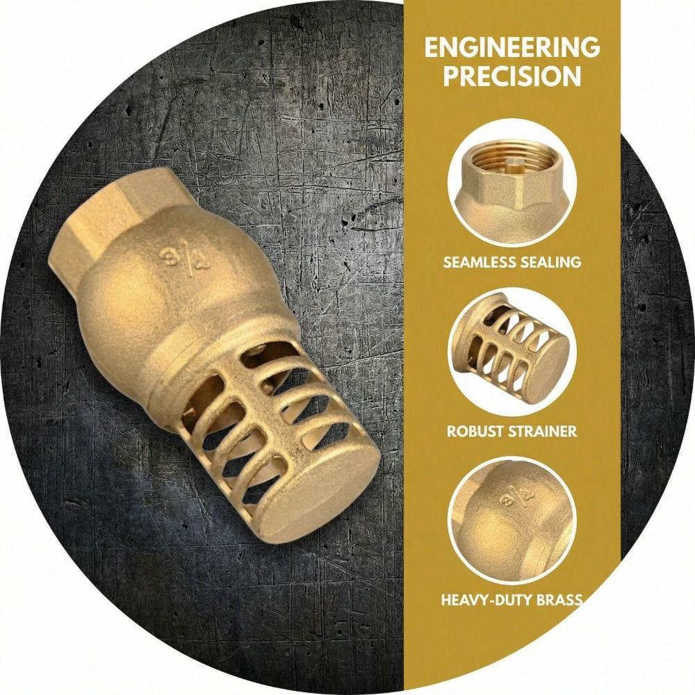 Strong Metal Brass Foot Valve Female Thread Check Valve Strainer Filter Complete Specifications