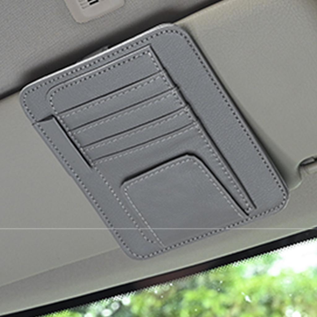 Car Sun Visor Organizer Sunglasses Holders for Car Sun Visor PU Auto Interior Storage Travel Document Holder