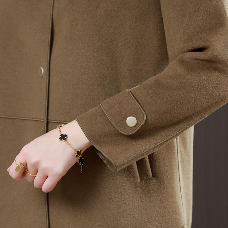 Middle Age Women's Wool & Blends Coats Plus Size Autumn Elegant Loose Outerwears Lady Jackets