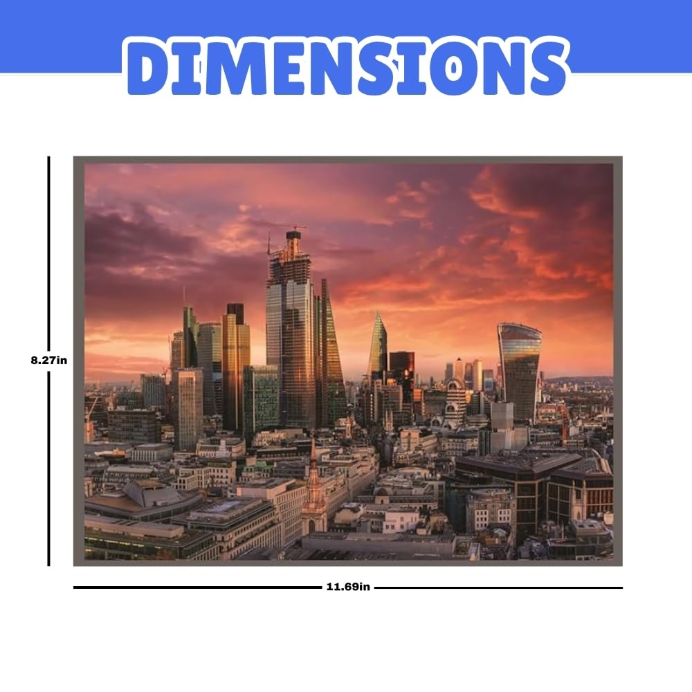 PosterPapaa City of Light Jigsaw Puzzle, Set of 4, 150 Pieces Each, 600 Pieces Total, A4 Size, 8.27" X 11.69", Colorful, Family-Friendly, Bold Puzzle