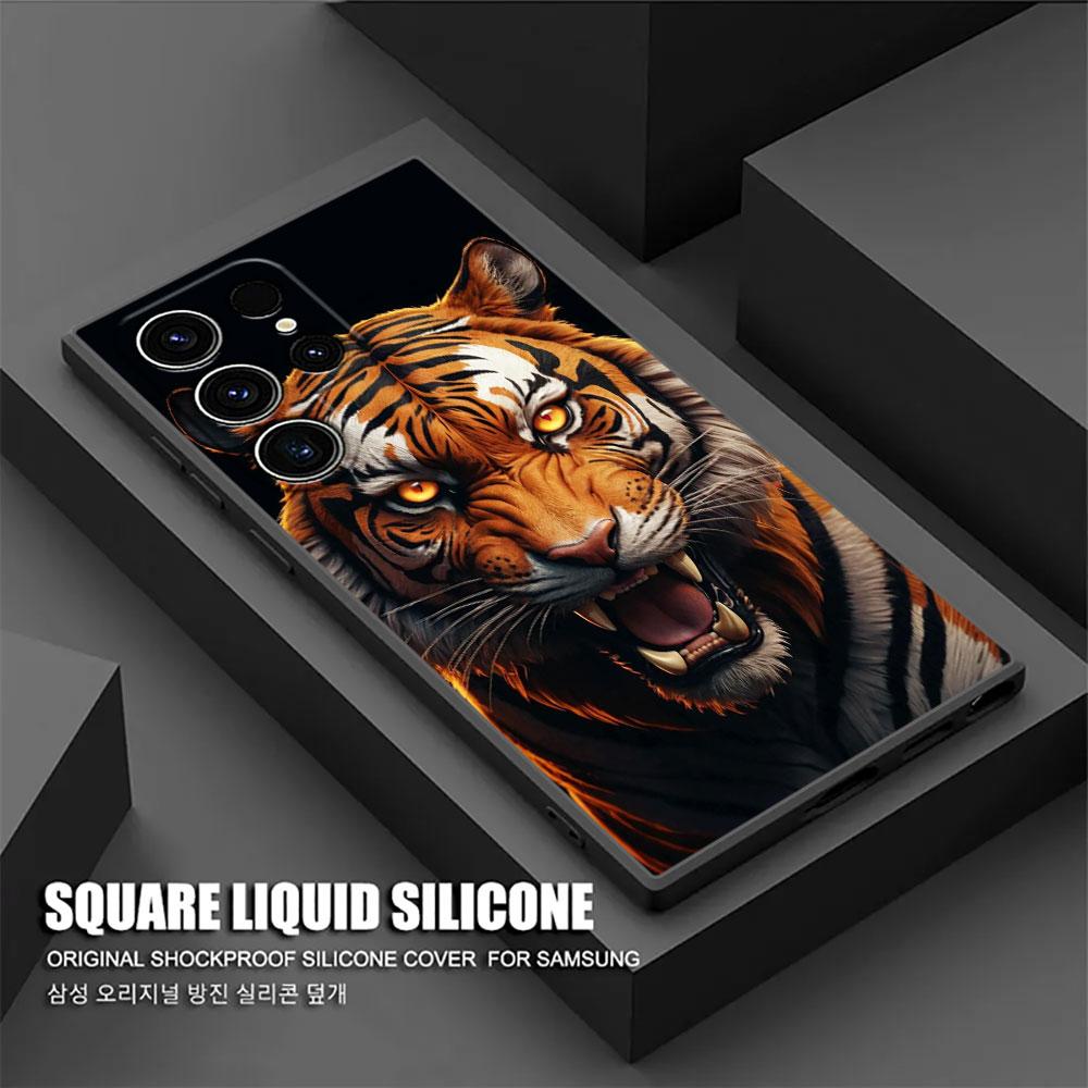 Tiger Animals S26Ultra Silicone Case For Samsung Galaxy S26 S25 S24 S23 S20 S21 FE S22 Ultra S26 Plus 5G Cases Soft Phone Cover