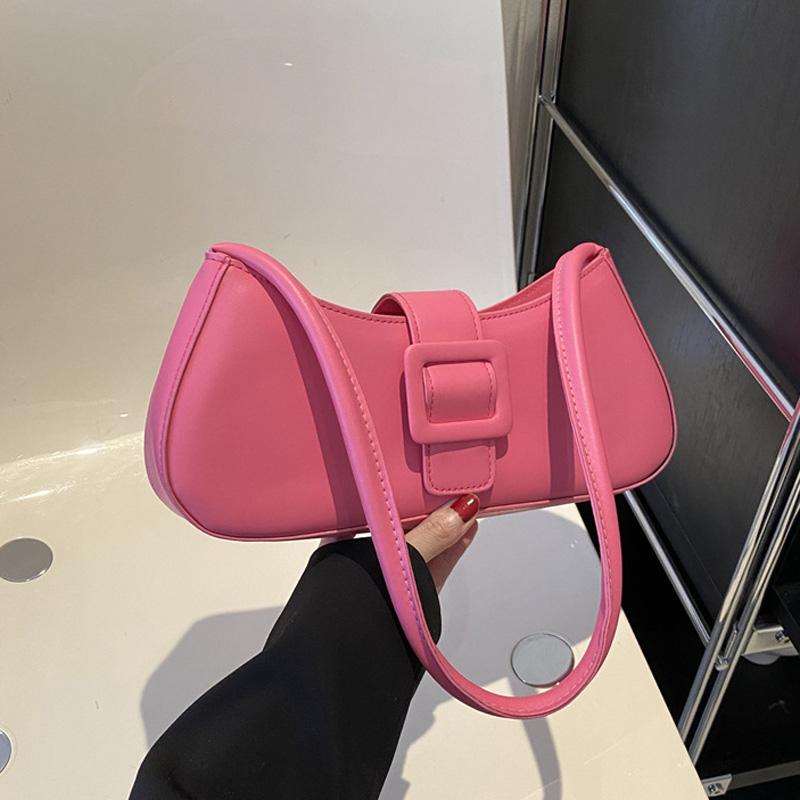 Fashion Solid Women's Shoulder Bag Artificial Leather Square Underarm Bags Ladies Handbags For Daily Used and Gift