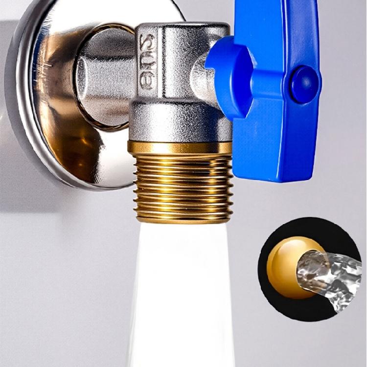 Bathroom High Flows Hot/Cold Water Shut Off Valves 1/2inch Turn Angle Stop Valves Brass Plumbing Fitting Easily To Install