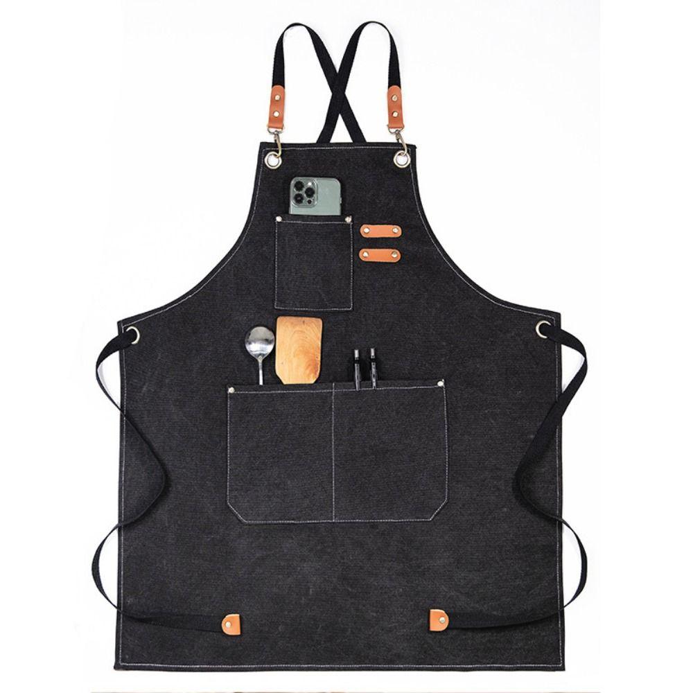 

Масляностойкий кухонный фартук Грязеотталкивающий фартук для приготовления пищи Кухонные принадлежности Холщовый фартук Женщина / Мужчина