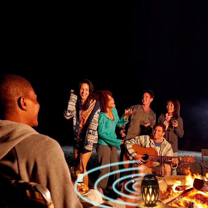 Portable Wireless Speaker LED Flame Light Loudspeaker Bluetooth Speaker Outdoor Player with LED Flame Torch Light Flicker Light