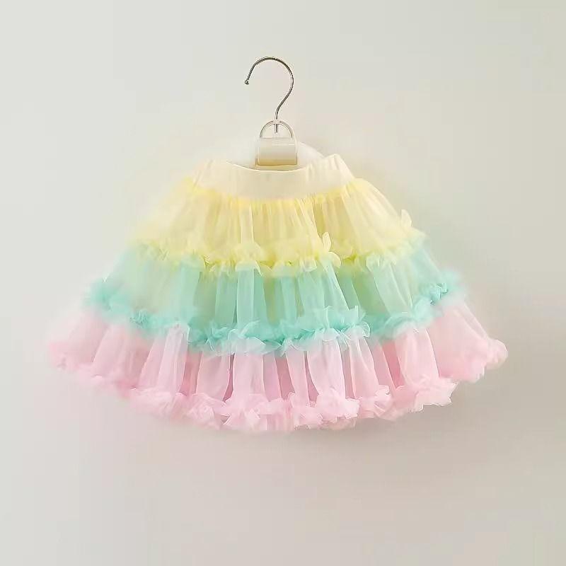 

Юбка средней длины для девочек, летний новый стиль, юбка-пачка для девочек, детская юбка из пышной пряжи, короткая юбка принцессы для малышки 90