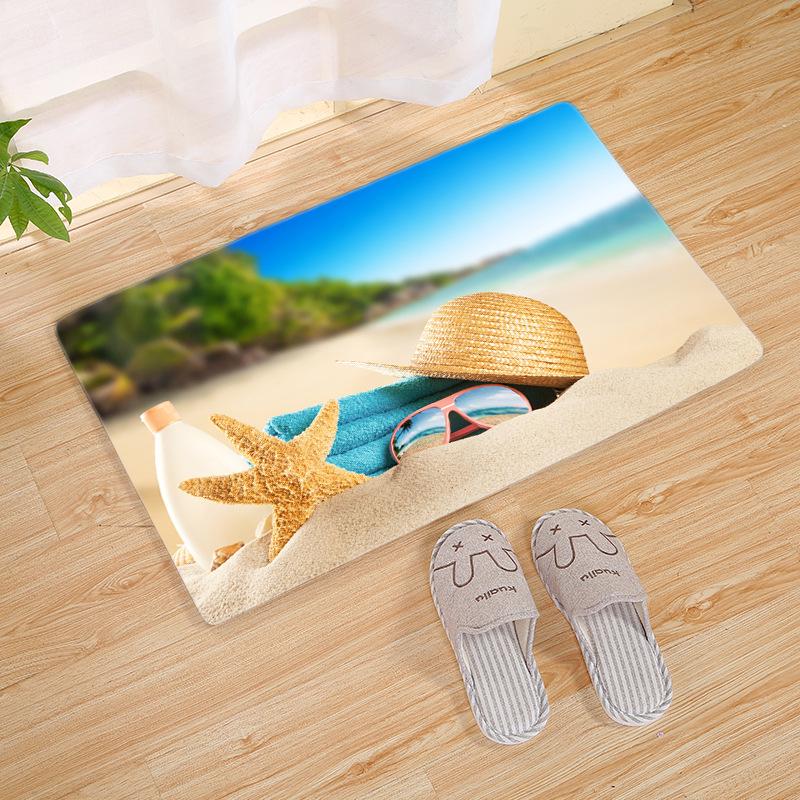 Shell Sea Doormat Bathroom Kitchen Floor Mat Door Rugs Nordic Beach Starfish Carpet Non-Slip Mat 3 Sizes Felpudo Paillasson