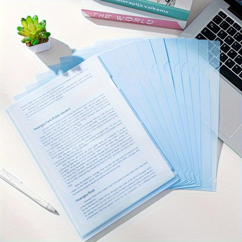 Morandi Color A4 File Set L-shaped Single-page Data Folder Insert Transparent Roll Sorting Sleeve Storage Folder Resume Folder
