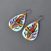 January Red Garnet Stone Silver Finish Multi Electroformed Drop Earrings Jewelry V-98