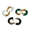 C-shaped Stainless Steel Oil Drip Earrings - Elegant & Versatile Ear Jewelry with High-end Feel.