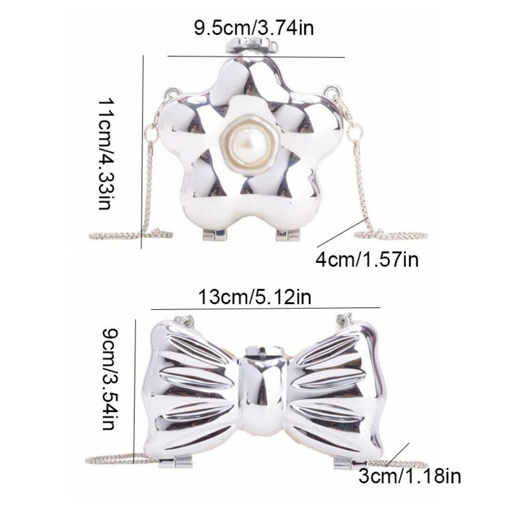 Flower Shaped Luxury Evening Bags Sparkling Mini Lipstick Bag Exquisite Banquet Chain Bag  Girls
