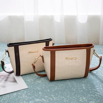 Fashion Color Matching, Elegant and Smart Shoulder Women's Bag, New Trendy and Versatile Crocodile Pattern Messenger Bucket Bag