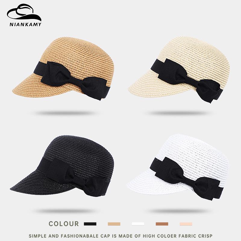 Women's Japanese-Style Casual Straw Fedora with Bowknot—Ideal for Sunshade and Beach Outings.