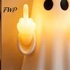 Unique Halloween Gift for Adults Ghost Middle Finger Glow Night Light, Funny LED Wall Light Lamp, Cute Spooky Tabletop Decoration Bedroom Hallway