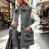 Women's Casual Sleeveless Vest Fuzzy Outerwear for Fall and Winter Layering
